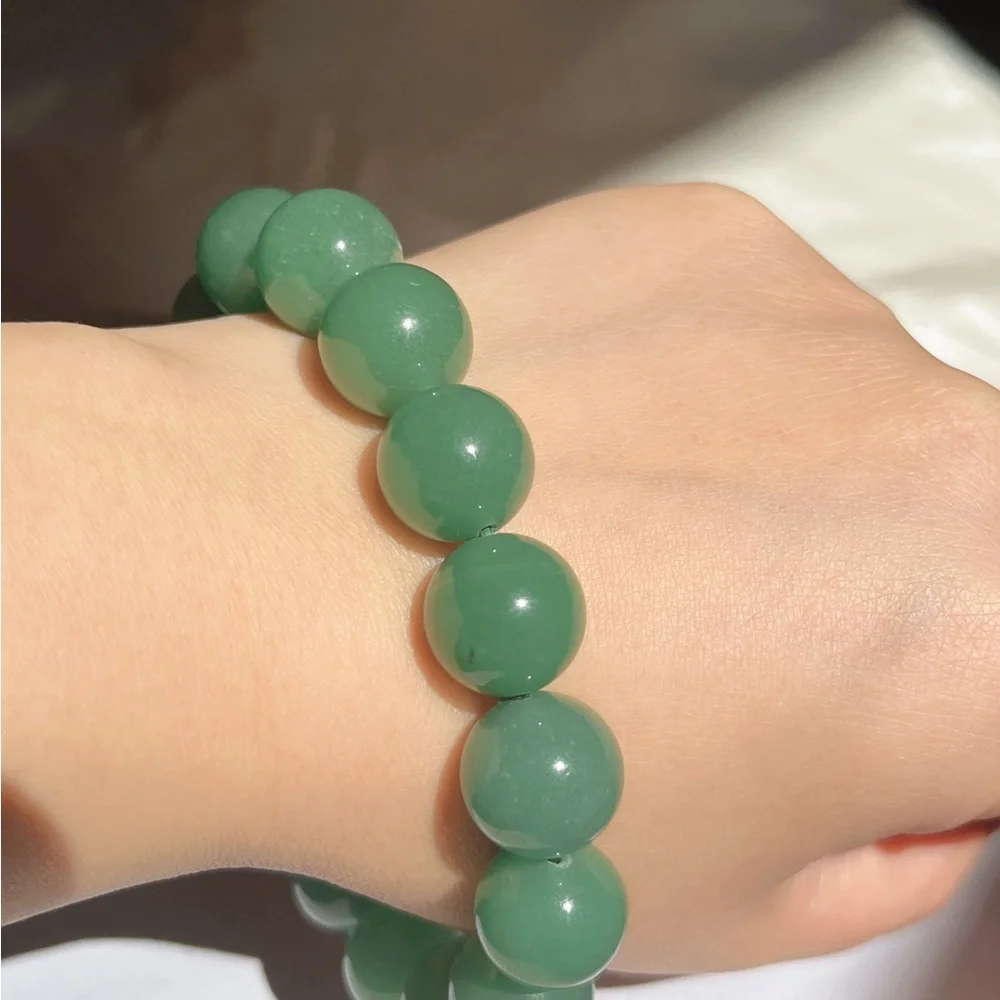 14mm Green Aventurine Beaded Bracelet‎